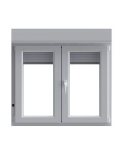 Ventana PVC oscilobatiente persiana blanco 5 cámaras 117x120 cm