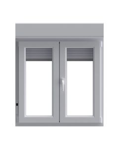 Ventana PVC oscilobatiente con persiana blanca 6 c&aacute;maras 117x100cm Geom