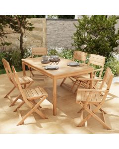 Conjunto de jard&iacute;n de madera de Acacia para 6 personas Riveo