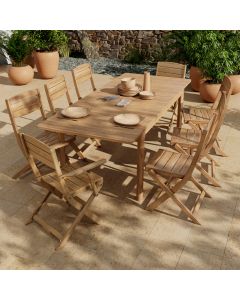 Conjunto de jard&iacute;n de madera de Acacia para 8 personas Riveo