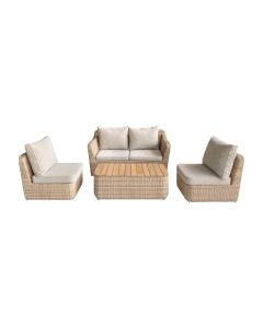 Conjunto de jard&iacute;n de madera de Acacia para 4 personas Elos GoodHome