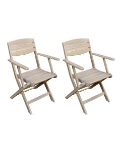 Pack de 2 sillas de jard&iacute;n plegables de madera de Acacia con brazos Riveo GoodHome 