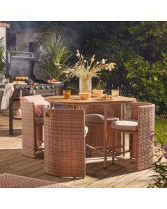 Conjunto de ratán sintético 4 personas Elos GoodHome