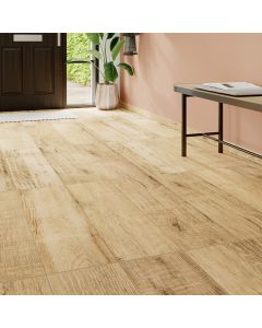 Suelo porcelánico madera beige mate 24x88cm Clizi