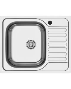 Fregadero inoxidable compacto Jabiri 1 seno + escurridor 60x50cm