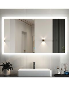 Espejo de baño LED 120×70cm ++ antivaho + interruptor táctil