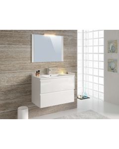 Mueble de baño 80 cm neli 2 cajones blanco brillo t-bath