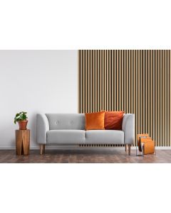 Revestimiento de pared palilleria MDF acústico roble claro Quanti 244x52cm