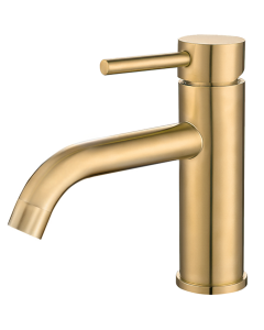 Valaz grifo de lavabo monomando redondo dorado cepillado serie jabalón