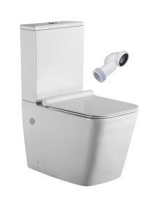 Wc inodoro completo cuadrado tanque bajo con cisterna blanco brillo