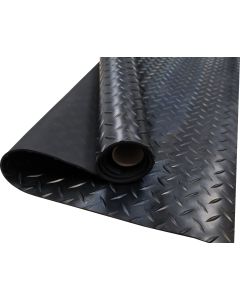Suelo PVC| 100% caucho| estrias negro| 1mm| 140x500cm