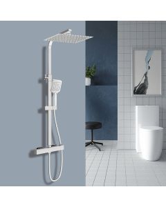 Aica columna ducha termost&aacute;tica 30x30cm (12") alcachofa de ducha 73-117cm