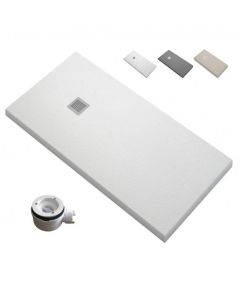 Plato ducha resina dacota | blanco  【80x120】  pizarra|  +válvula | 120x80