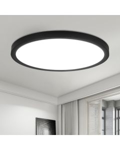 Nettlife plafón LED plano de 18 cm - 15 w, negro, 4000 k - iluminación