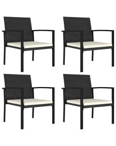 vidaXL sillas de comedor de jardín 4 unidades ratán sintético negro