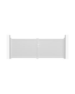 Pack puerta batiente eiger 4m h.140cm + puerta peatonal 1m h.140cm blanco