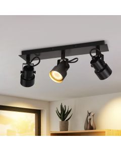Nettlife lámpara de techo negro gu10 42x7