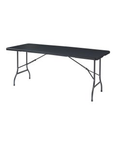 Mesa plegable mark exterior metal/plástico 180x75x72cm - efecto ratán negro