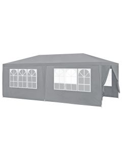 Carpa pabellón para jardín wedau metal 600 x 300 x 255 cm gris oscuro