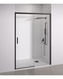 Mampara de ducha frontal negra 100-105 cm acceso izquierda bellobath