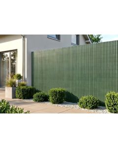 Pantalla de caña de PVC viso, 5 m de largo x 1,8 m de alto, verde
