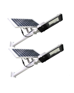 Pack x2 farola LED 200w solar exterior panel 25w 200 LEDs blanco frío