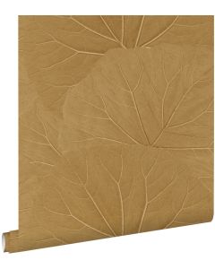 Estahome papel pintado hojas amarillo ocre 53 cm x 10.05 m