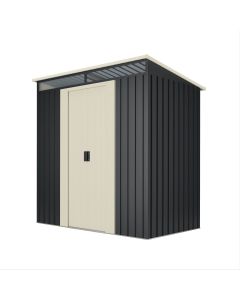 Caseta metálica de jardín 2,3m2 Wasabi – tragaluz - puerta corredera - gris