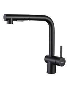 Grifo de cocina de acero inoxidable, mezclador de fregadero negro giratorio