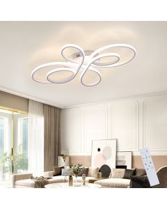 Nettlife lámpara de techo LED regulable 66 cm lámpara de dormitorio blanca