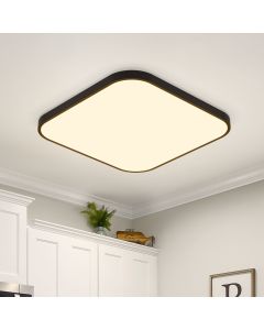 Nettlife lámpara de techo LED plana 27 cm lámpara de  negro blanco cálido
