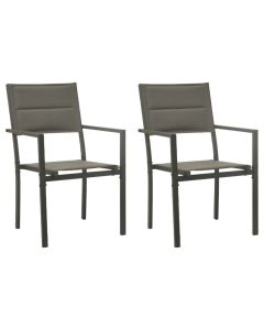 vidaXL sillas de jardín 2 unidades acero y textilene gris y antracita