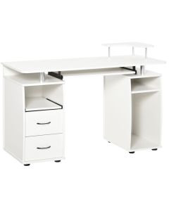 Mesa de ordenador 120x55x85 cm color blanco Homcom, oficina - escritorios