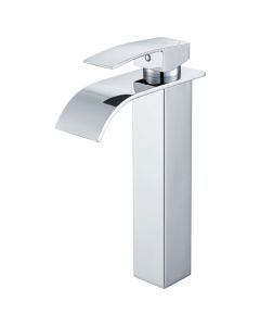 Grifo de lavabo - acero inoxidable - mezclador cromado - pico alto - diseño