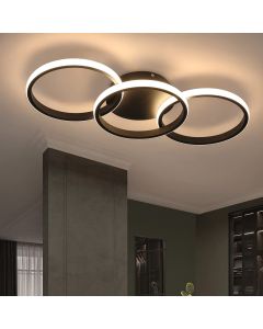 Nettlife lámpara de techo LED negra moderna redonda con lámpara de cocina