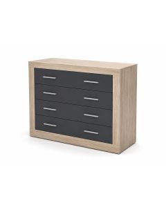 Comoda kiara de 4 cajones cambria y grafito 98x82 cm