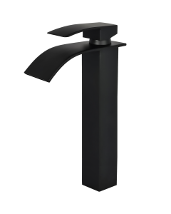 Valaz grifo de lavabo alto para pica monomando cascada negro mate