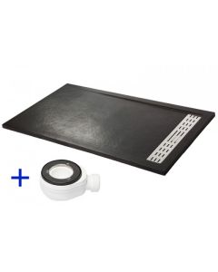 Plato de ducha premium negro ral 9005 80x200