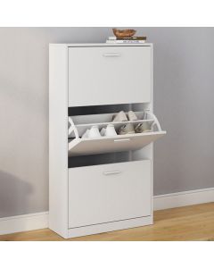 Zapatero blanco 3 puertas 18 pares - 60x24x113 cm