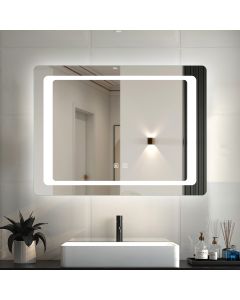 Espejo de baño LED 80×60cm＋antivaho＋interruptor táctil