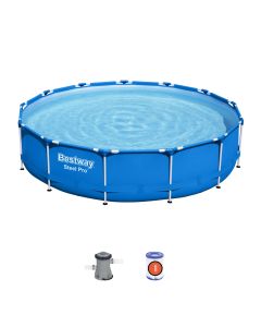 Piscina desmontable tubular Bestway steel pro 396x84 cm con depuradora cart