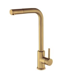 Valaz grifo de cocina extraíble redondo dorado cepillado