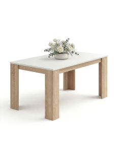 Mesa de comedor fija 140x80 cm naya roble canadian - blanco artik