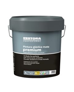 Pintura Plástica Blanca Mate Restora Premium 4 L