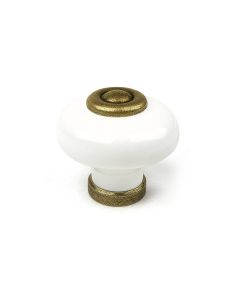 Pomo oro viejo y porcelana blanca 824