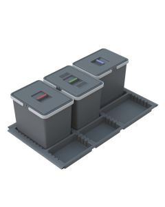 Cubos de reciclaje para caj&oacute;n de mueble 90 cm gris