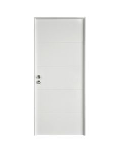 Puerta de entrada metálica Stam blanca derecha 209x89cm