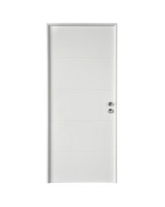 Puerta de entrada metálica Stam blanca izquierda 209x89cm