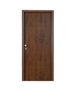 Puerta de entrada metálica Line roble derecha 210x91cm
