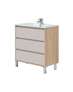 Mueble de ba&ntilde;o Gerda color roble y cashemir 80x45cm
